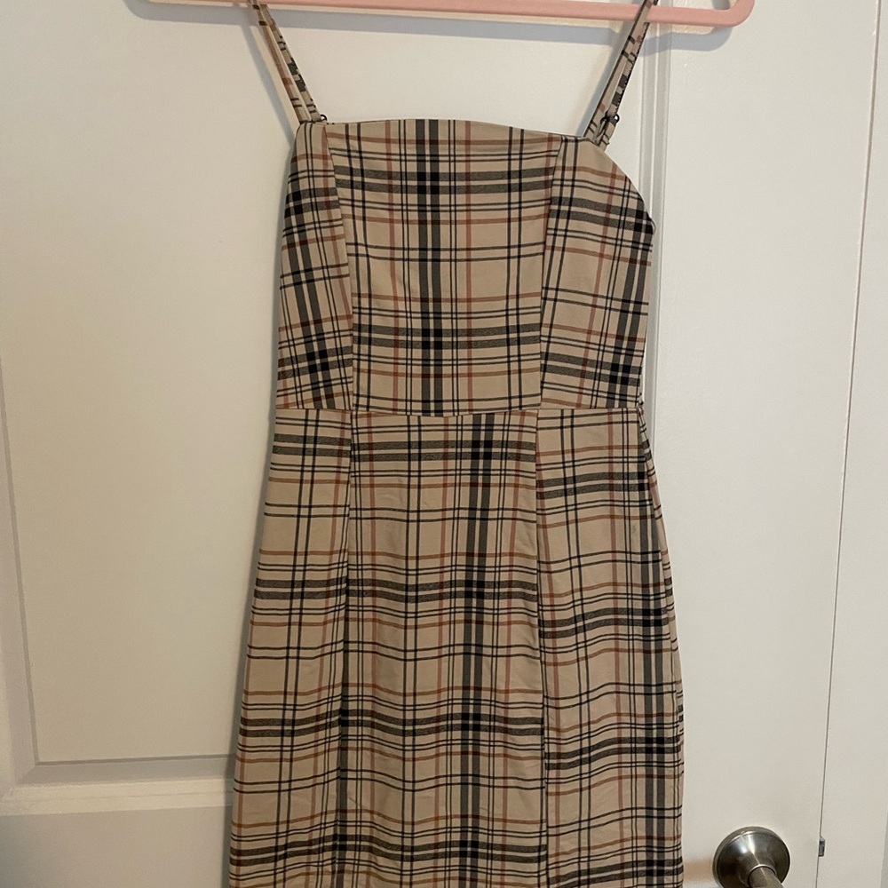 Plaid Beige Dress